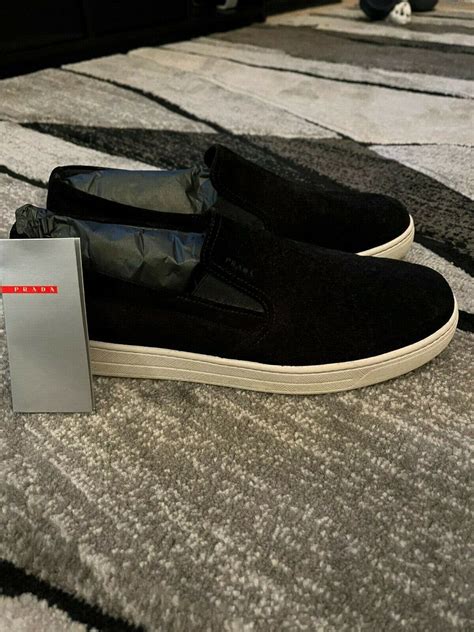 prada suede slip on|prada slip on sneaker.